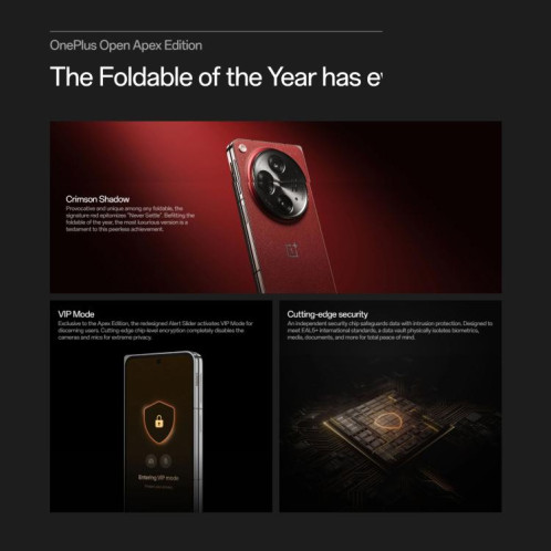  OnePlus Open 5G EU Version, 16 Go + 1 To, lecteur d'empreintes digitales latéral, 7,82 pouces + 6,31 pouces OxygenOS 13.2 Android 13 Qualcomm Snapdragon 8 Gen 2 Octa Core, NFC, réseau : 5G (rouge) SO441R836-021